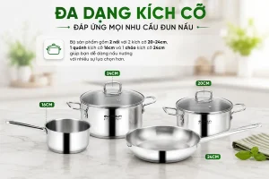 BỘ NỒI INOX 7 MÓN EUROSUN EU1603 TITANIUM - 1603 6 1
