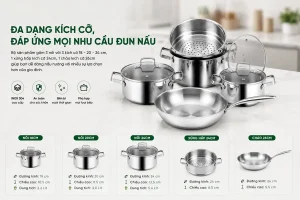 BỘ NỒI INOX 8 MÓN EUROSUN EU1702 HARMONY - 1702 2 1