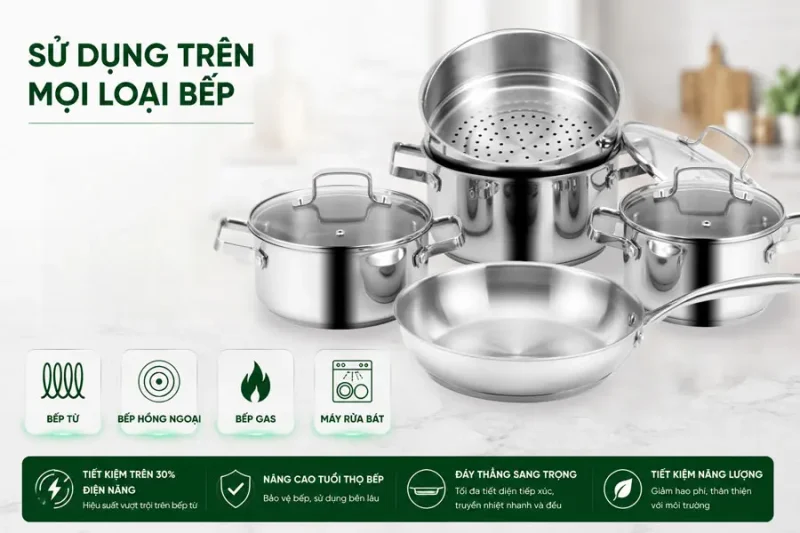 BỘ NỒI INOX 8 MÓN EUROSUN EU1702 HARMONY