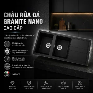 CHẬU RỬA CHÉN ĐÁ GRANITE MALLOCA BLACK K50086 - 3 Black K50086 1
