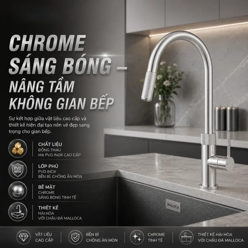 VÒI RỬA CHÉN NÓNG LẠNH MALLOCA K1090SS