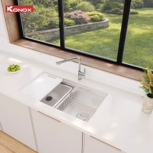 Chậu rửa bát phong cách Nhật chống xước Konox Tari Smart 780
