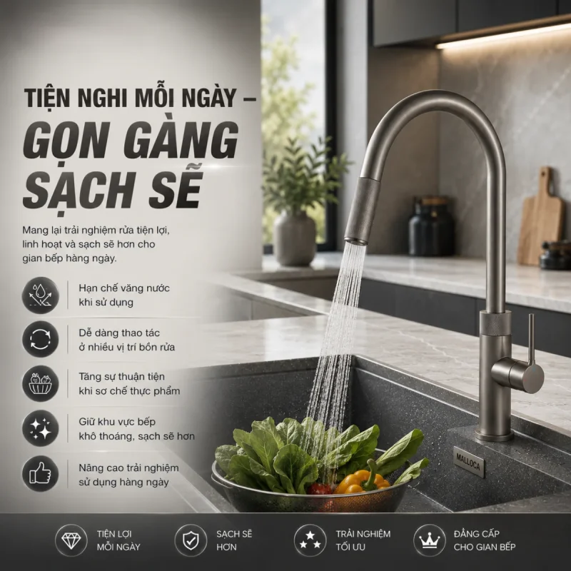 VÒI RỬA CHÉN NÓNG LẠNH MALLOCA K1090BS