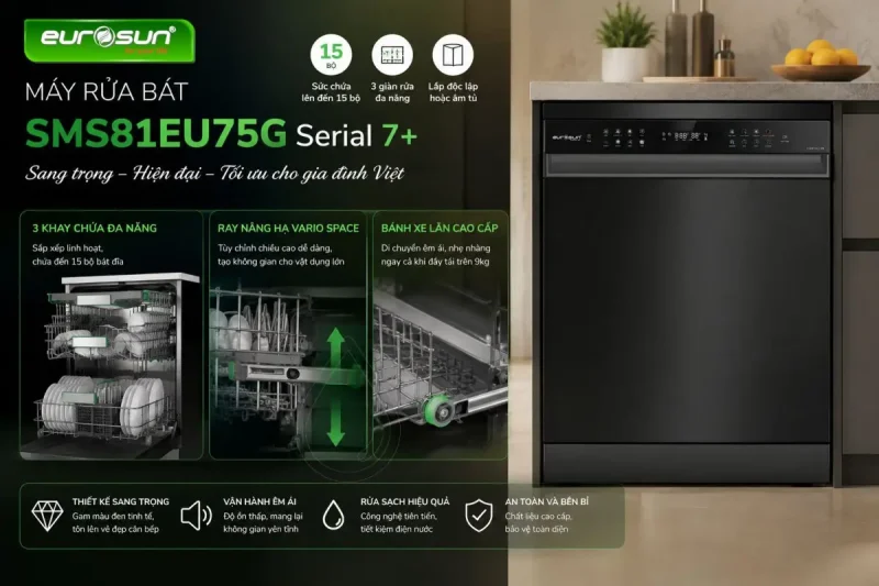 MÁY RỬA BÁT EUROSUN SMS81EU75G