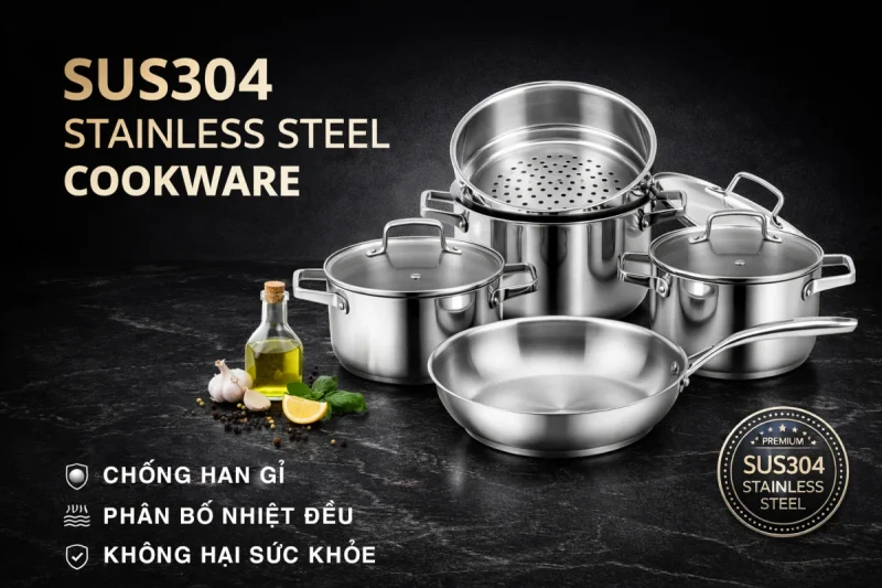 BỘ NỒI INOX 8 MÓN EUROSUN EU1702 HARMONY
