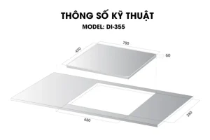Bếp từ 3 vùng nấu Kocher DI-355