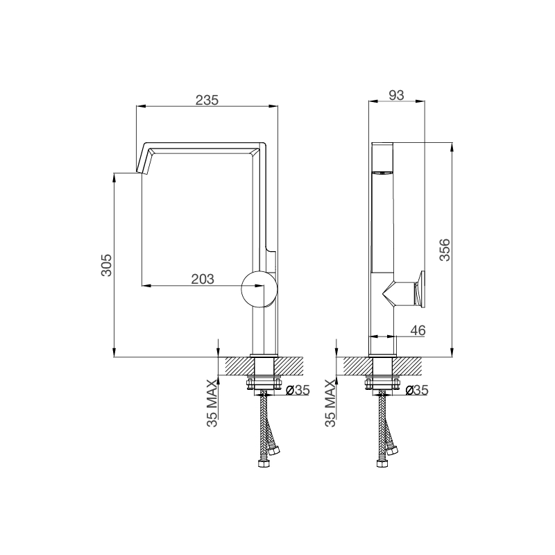 VÒI RỬA CHÉN NÓNG LẠNH MALLOCA K342BM